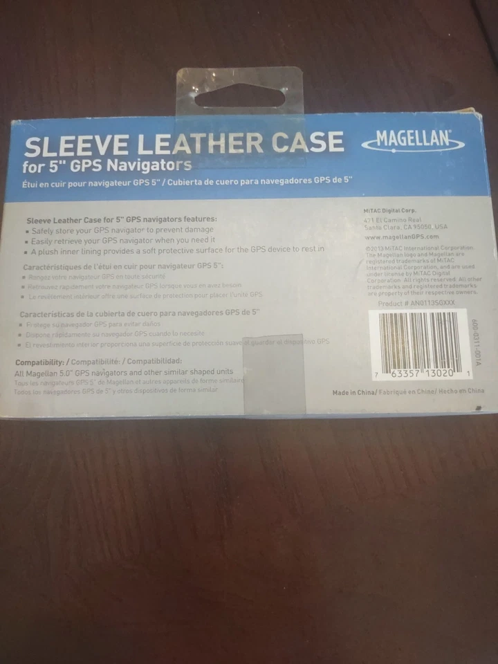 Magellan AN0113SGXXX  Leather Sleeve Case for GPS - 5" - Black - Image 4 of 4