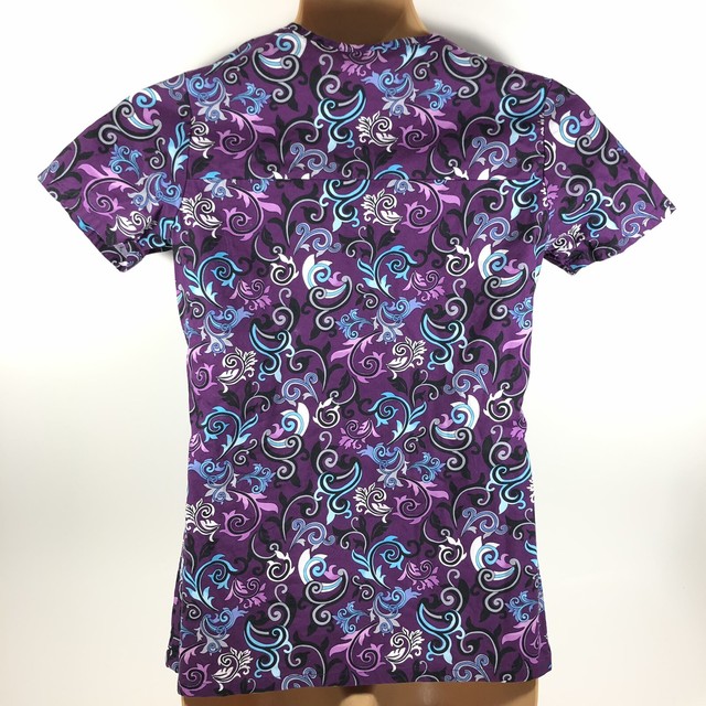 Scrubstar Scrub Top Graphic Print Purple Women’s XS eBay