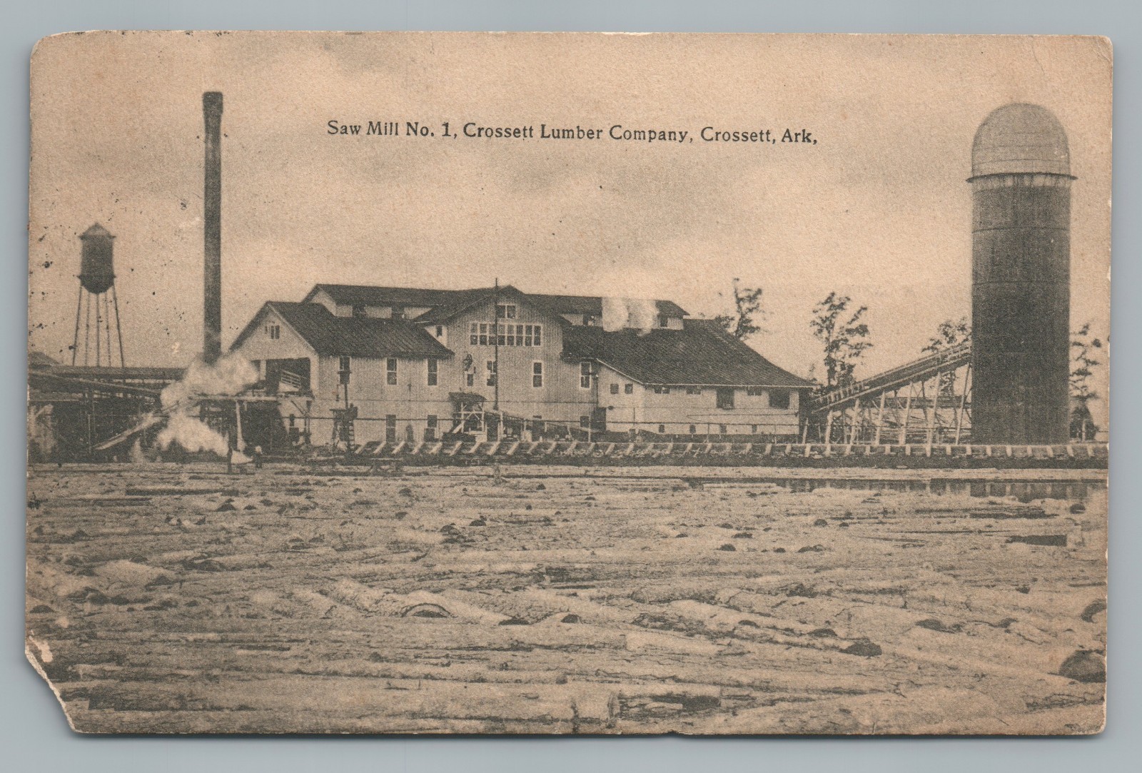 Sawmill No. 1 CROSSETT Arkansas Lumber—Rare Antique Industrial—Ashley