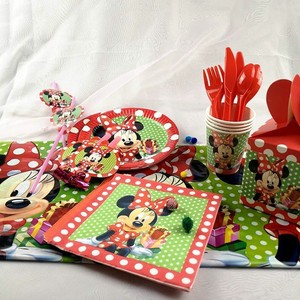 Minnie Mouse Birthday Party Decoration Set Pink Red Baby Girl Kids