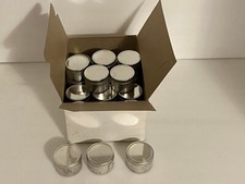 Box of 32 Round Tin Craft Ointment Containers 2 oz - style 22 - New by Ellisco