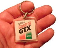 Vintage Castrol GTX Motor Oil Advertising Key Chain Keyring Fob Nice Condition!!