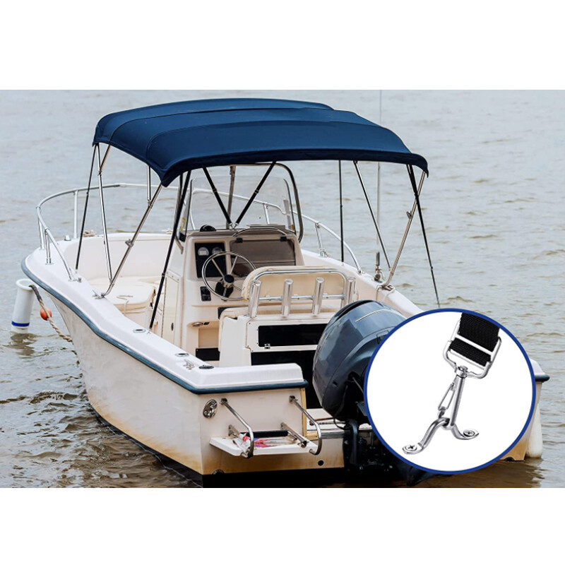 US 7/8" Boat Nylon Plastic 3 Bow Bimini Top Fittings Hardware W/Strap