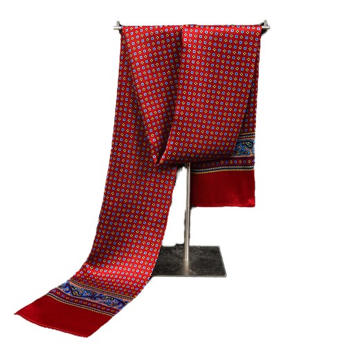 Men's 100% Silk Scarf Neckerchief Long Cravat Muffler With Suit Shirt - Picture 2 of 15