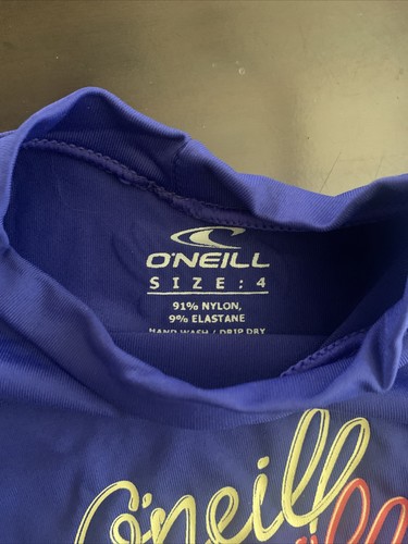 O'Neill 170146 Kids Girls Short Sleeve Tee Rash Guard Swimwear Cobalt Size 4 - Picture 5 of 6