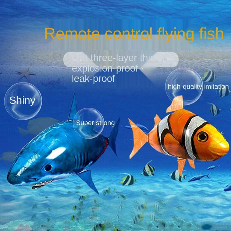Remote Control Shark Toys Swimming Fish RC Animal Toy Infrared RC Fly Air Balloo - Image 4 of 4