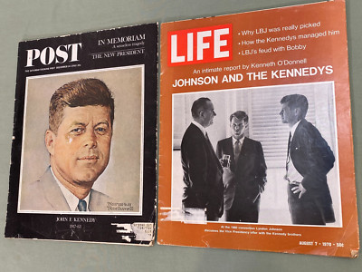 JFK DEC. 1963 SAT. EVE. POST & JFK /LBJ LIFE MAG. AUG. 1970 ORIGINAL FULL ISSUES