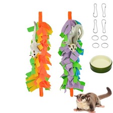 FABMODE 2 Packs Small Pet Toys, Sugar Glider Cage Small, orange, green, blue