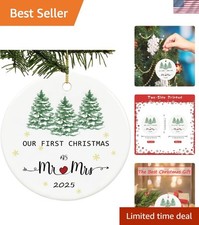 Elegant 2.9" First Christmas Married Ornament 2025 - Keepsake for Newlyweds