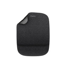 Staples TECH Mouse Pad with Gel Wrist Rest, Non-Slip, 9.2 x 7 inches, Black