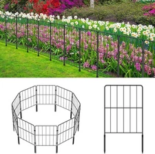 OUSHENG Decorative Garden Fence Fencing 10 Panels, 10ft (L) x 22in (H) Rustproof