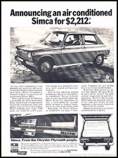 1971 Chrysler Simca Vintage Advertisement Print Art Car Ad J129