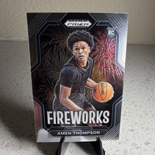 Panini Prizm Draft Picks Fireworks Amen Thompson #11 Rookie Basketball Insert