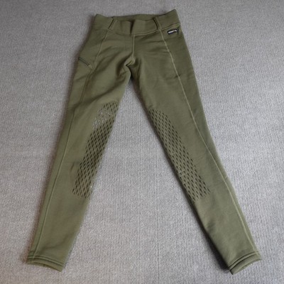 Kerrits Womens Breeches Medium Green Solid Riding Tights Power Stretch Fleece