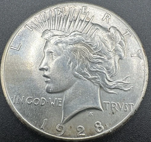 1928 Silver Peace Dollar Key Date AU