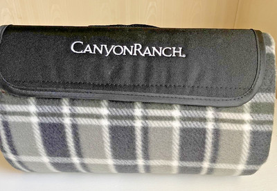 Canyon Ranch Picnic Blanket, rolls up to compact size, water resistant backing