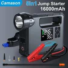 5 in 1 Car Jump Starter with air Compressor Portable Flashlight Starting Device