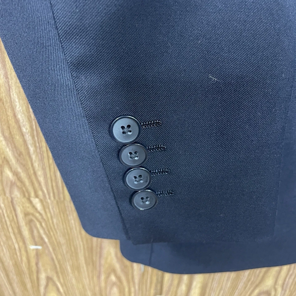 Apt.9 Blazer Jacket Mens 44R Slim Navy Blue Polyester Double Vented Two Buttons - Image 4 of 4