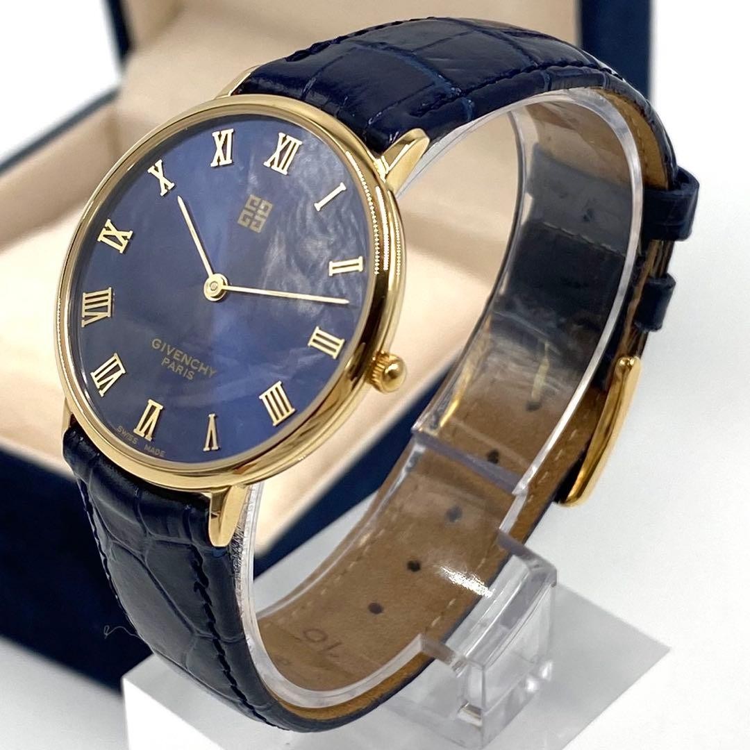 Givenchy Paris  Quartz Watch 1298 314 Gold Blue Men thumbnail 3
