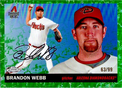 2025 Topps Chrome Platinum Brandon Webb Green Toile Refractor #334 /99