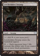 1x Near Mint, English Leechridden Swamp - Planechase