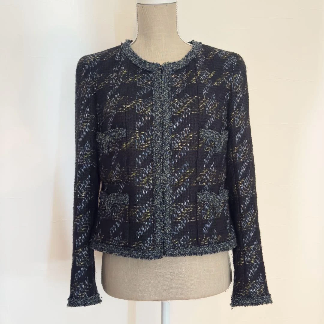 Giacca Chanel tweed senza colletto 04A taglia 40