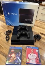 Sony PlayStation 4 Original Black 500GB With Two Controllers,Wires,Games