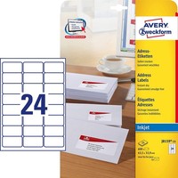 Avery Zweckform Inkjet Adress Etiketten 63,5 X 33,9 Mm Weiß 600 Etiketten