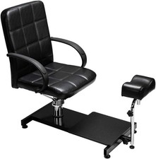 Pedicure Unit Chair with Hydraulic Chair  Foot Rest, Foot Massage Station Black