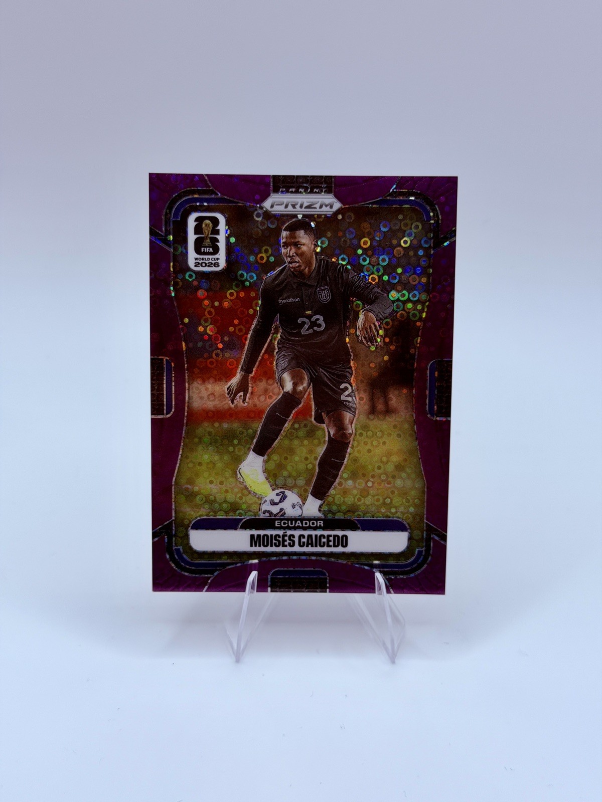 Panini Prizm FIFA World Cup 2026 Moises Caicedo #210 Ecuador Purple Disco /355
