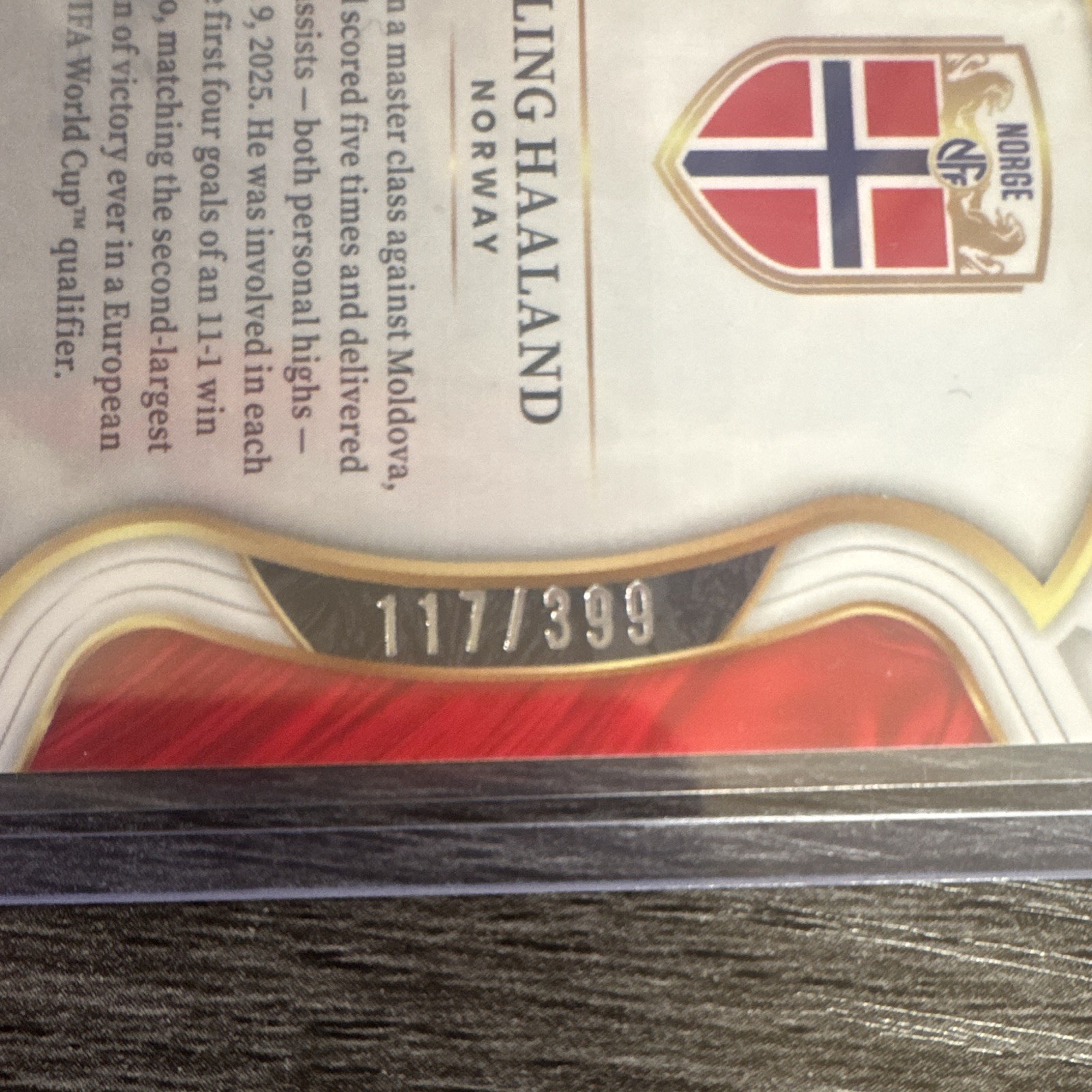 Panini 2025-26 Select Road to FIFA WC 2026 Erling Haaland Terrace Prizm #9 /399 view 3