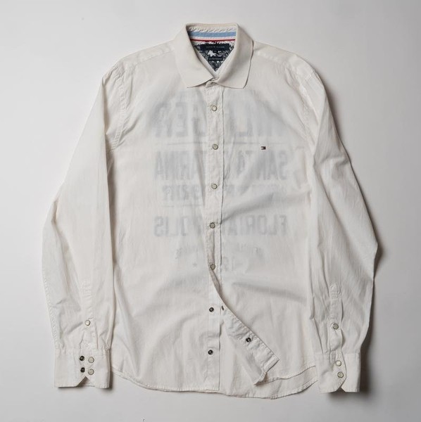 Men Tommy Hilfiger Shirt White Cotton 42 / XL / 50 #31NM