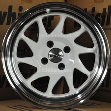 15x8 4x100 20 Offset Whistler Kr7 Gloss White 10 Spokes Machine Lip 4 Wheels Set