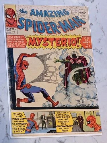 Amazing Spider-Man #13 (1964) - 1st App Mysterio! - UK Pence 9d Variant - VG 4.0