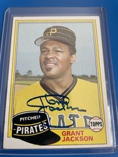 Grant Jackson 1981 Topps Baseball On Card Autograph Pittsburgh Pirates