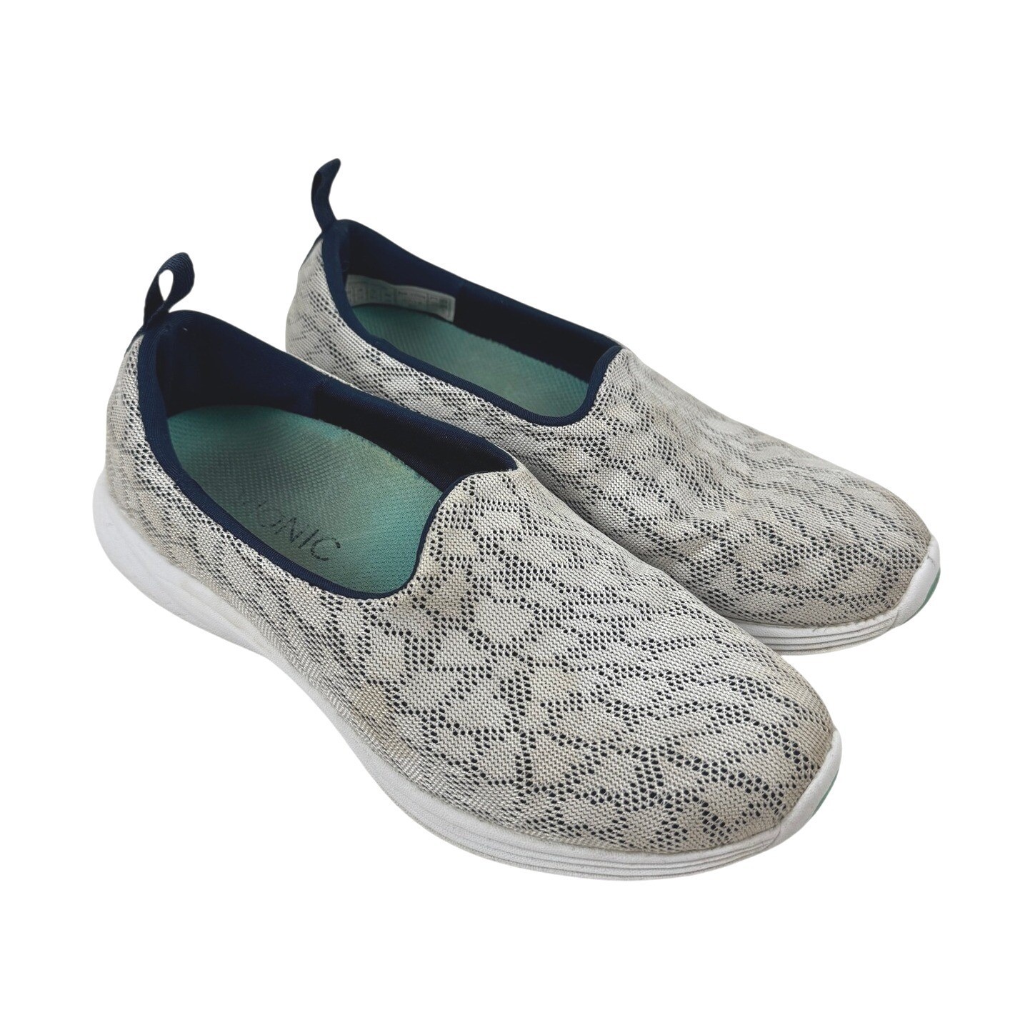 Vionic Hydra AMS White Navy Orthotic Slip On Walking Shoes 331HYDRA Womens 8.5