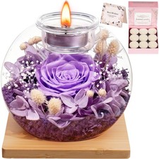 Eternal Preserved Real Rose in Glass Dome Mothers Day Gifts for Mom