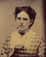1860s Beautiful Young Woman Tintype Studio Photo Hand Tinted Civil War Era