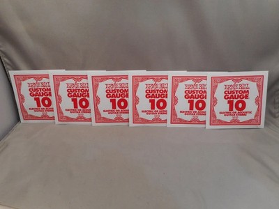 6 pack  Ernie Ball 10ga .010'' plain steel string for electric or acoustic guitar