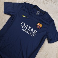 Nike 2013 FC Barcelona Soccer Jersey Youth L 12-13 Dri-Fit Navy Qatar Airways