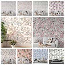 3D Floral Leaves Pattern Self-adhesive Wallpaper Removable Wallpaper Wall Mural