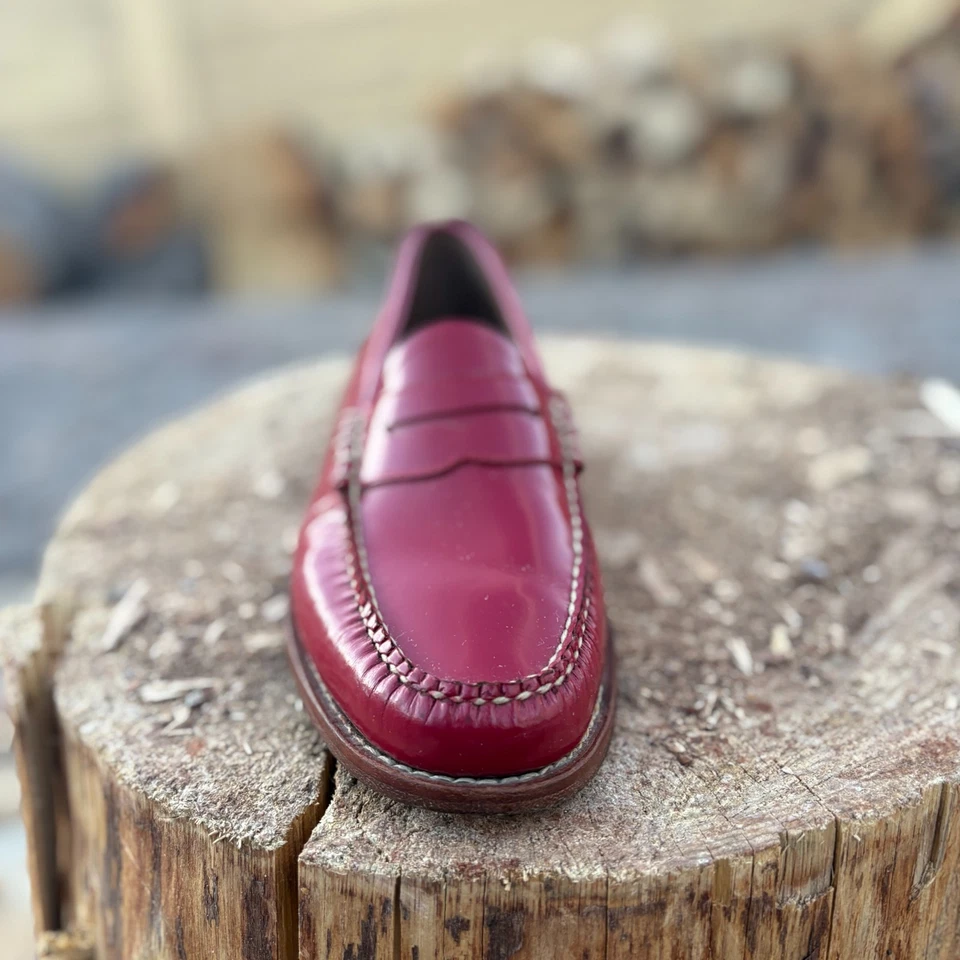 G.H. Bass WEEJUNS Red Women's Leather Penny Loafer Shoes 8.5 M - Image 2 of 4