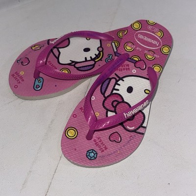 Hello Kitty Flipflops Havaianas Pink Gorpcore Waterproof Kids Shoes Size 11/12C