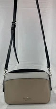 Kate Spade New York LAURYN COLORBLOCK CAMERA BAG Crossbody Neutral Leather