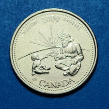 2000 WISDOM September CANADA Millennium 25 CENTS QUARTER Combined Ship