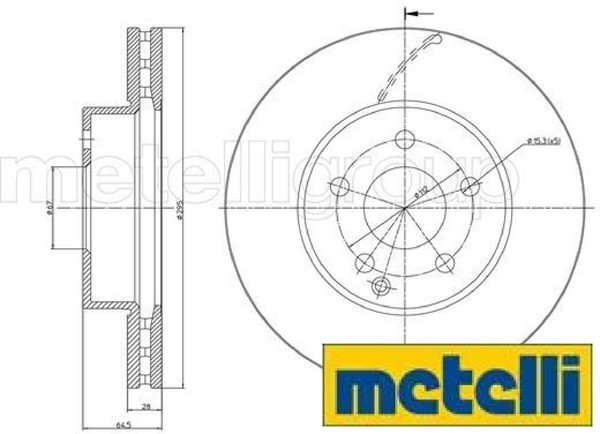 2X Bremsscheibe Metelli 23-0935C 2 Bremsscheiben Vorderachse Vorne-image