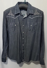 Wrangler Rock 47 Pearl Snap Mens Long Sleeve Shirt Xl Western Cowboy