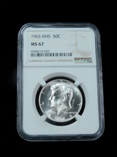 1965 50c Kennedy Silver Half Dollar - NGC MS67 SMS