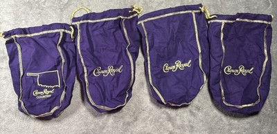 Lot Of 4 W/ Rare Royal Crown Oklahoma Edition 9  DrawString Bag Liquor B502