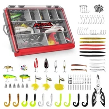 MadBite Pro Fishing Lures Kit, 71/143pcs Fishing Gear kit with Waterproof Tac...
